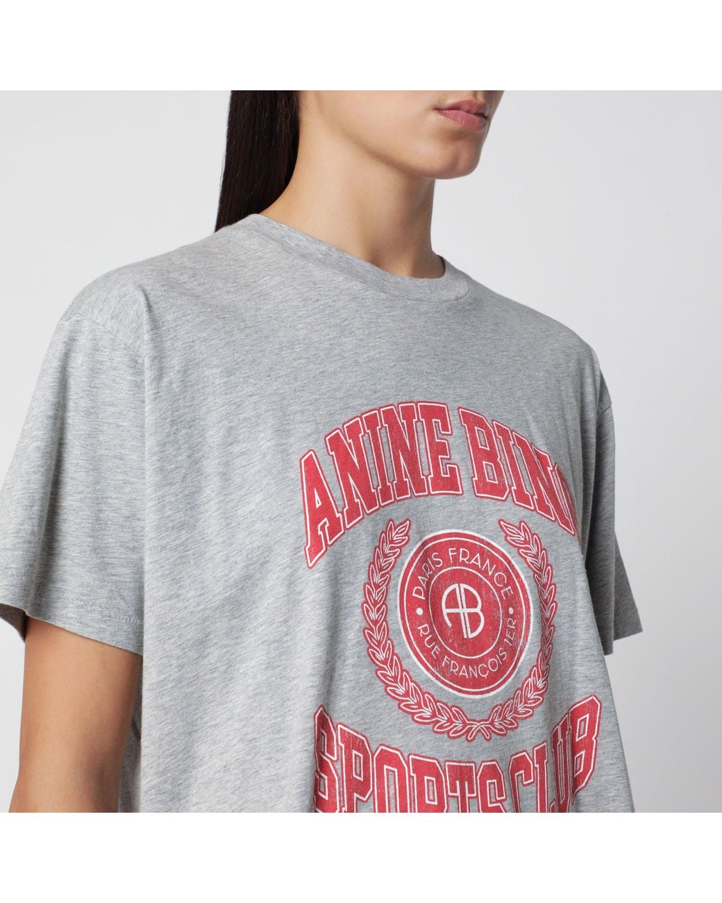 Anine Bing White Cade Tee Collegiate Cotton T-Shirt