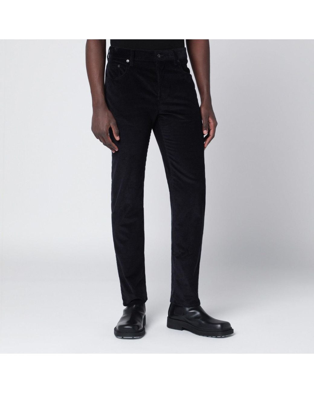 Burberry Black Dark Cotton Corduroy Trousers for men