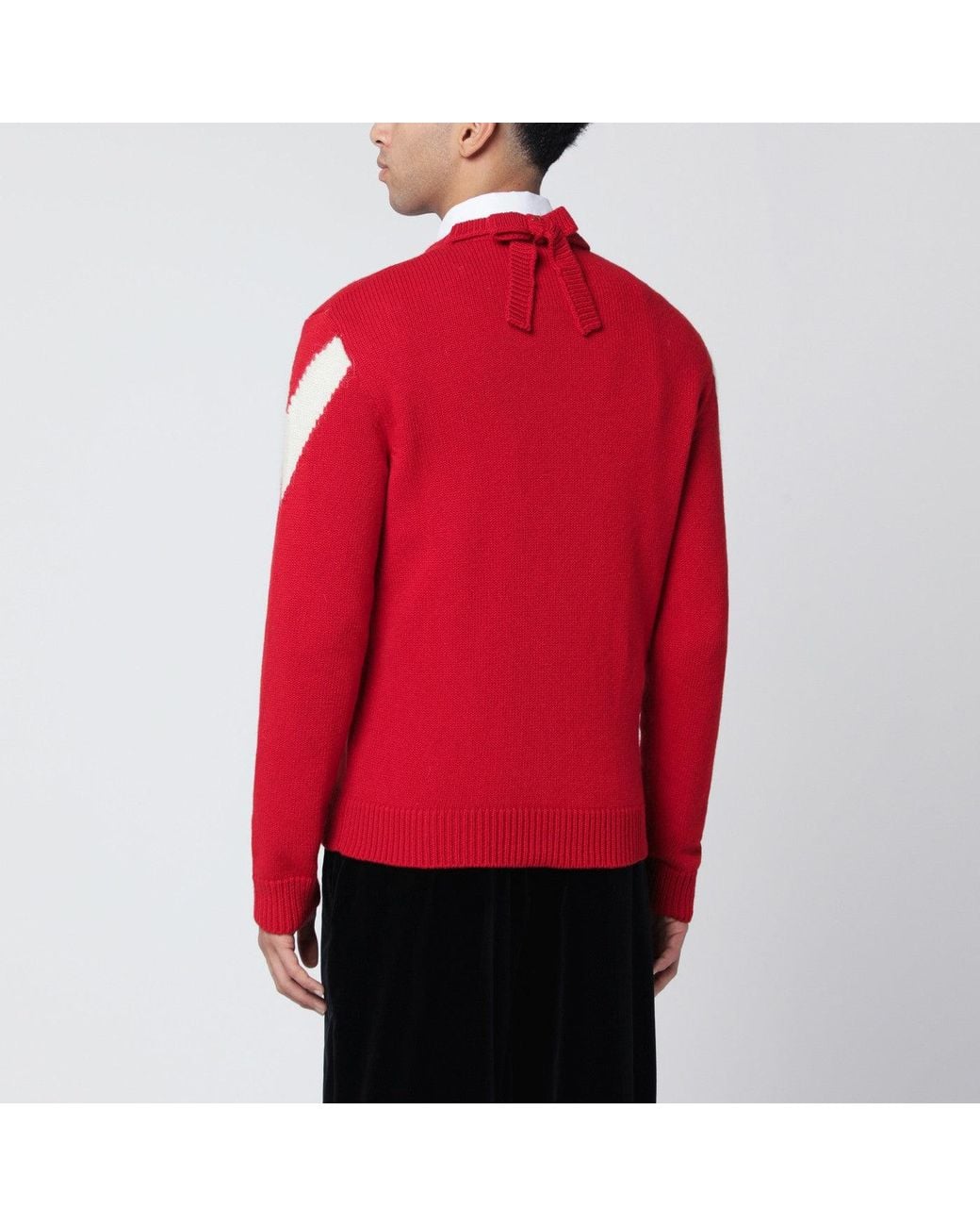 Valentino Red Sweater With Vlogo On Bow for men