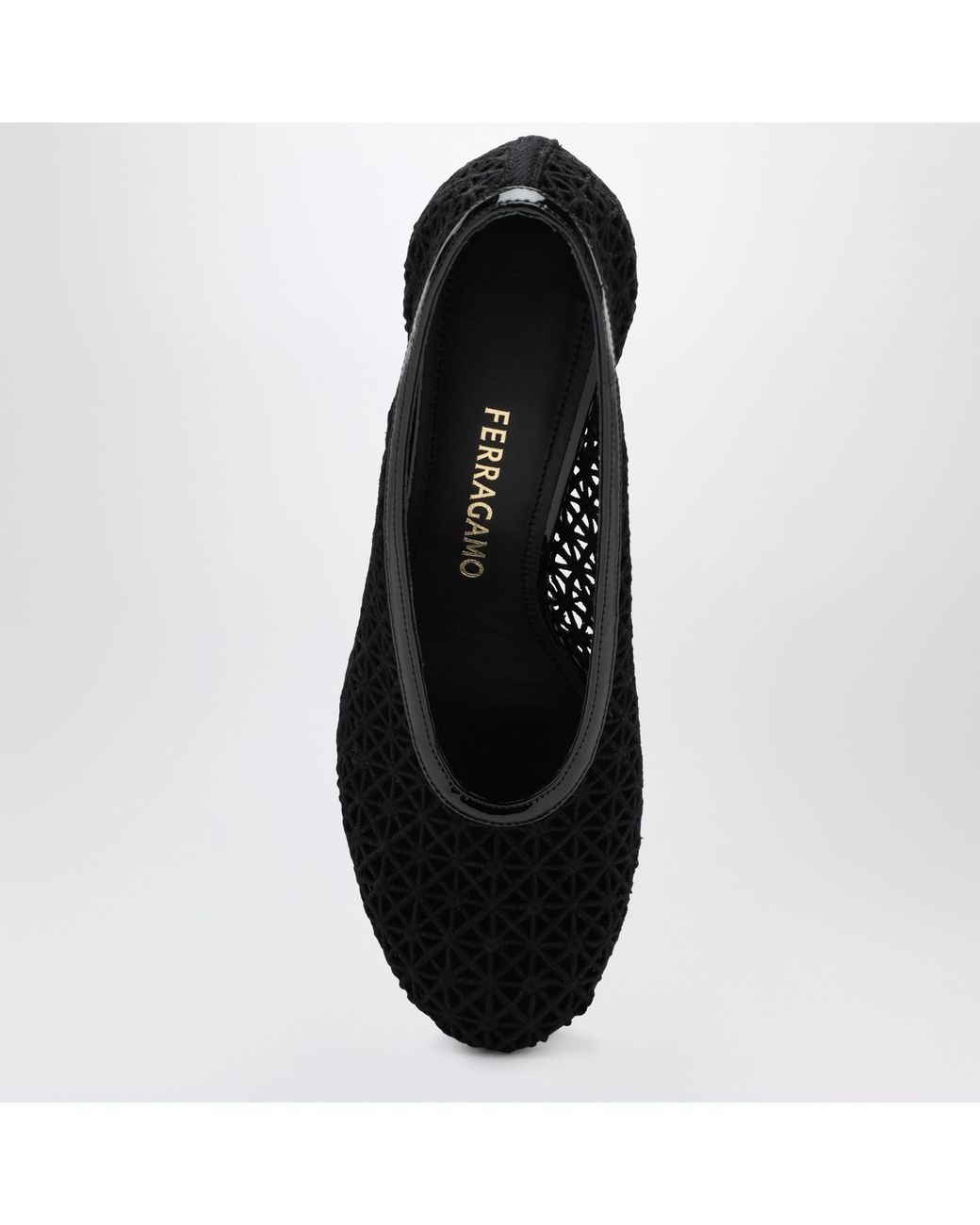 Ferragamo Black Schwarzer Pumps Aus Makramee