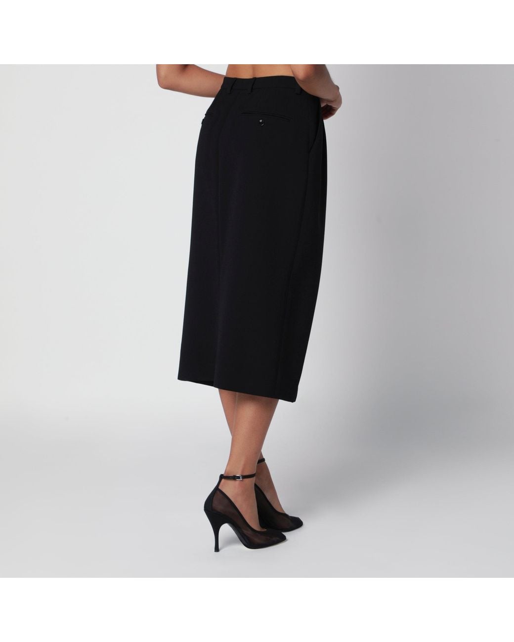 Dolce & Gabbana Black Wool Double Crêpe Skirt