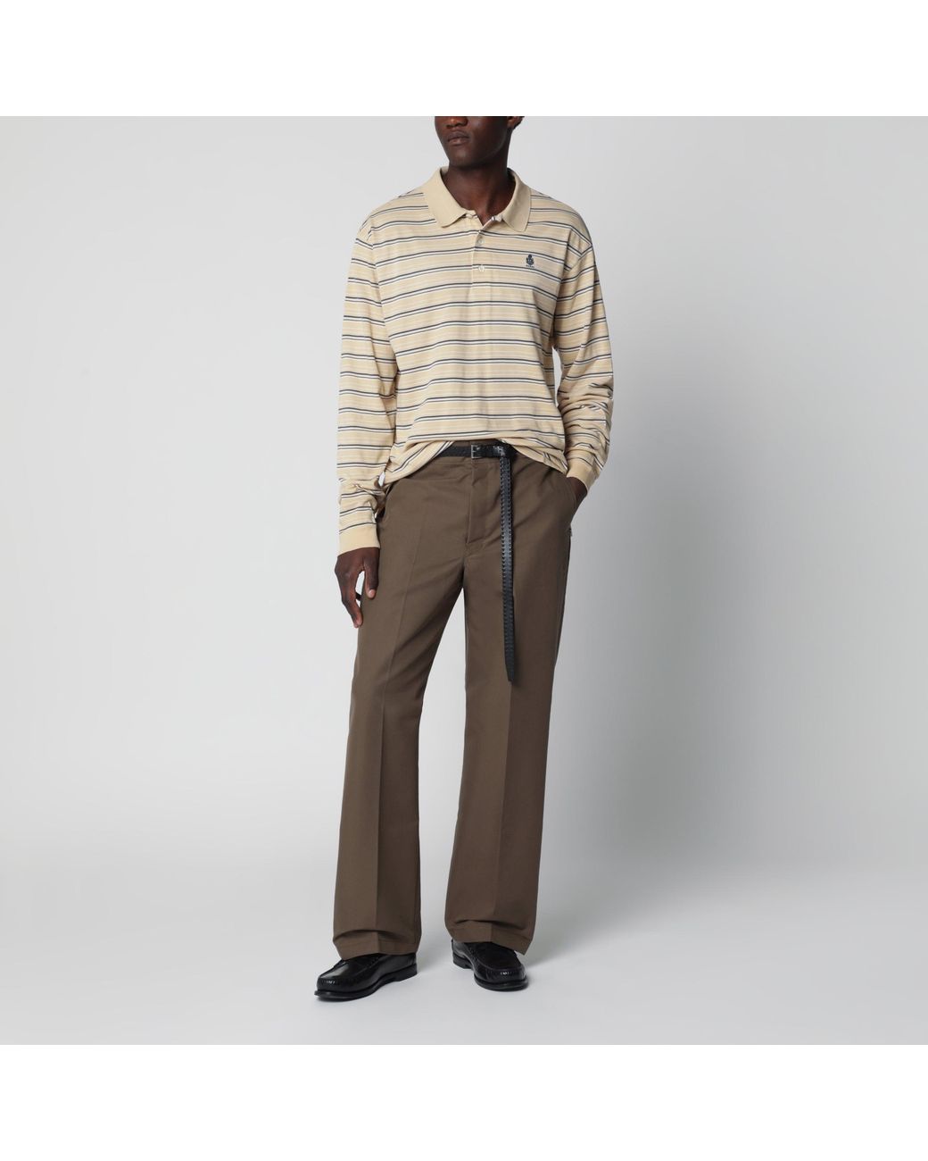 Prada Brown Technical Canvas Trousers for men