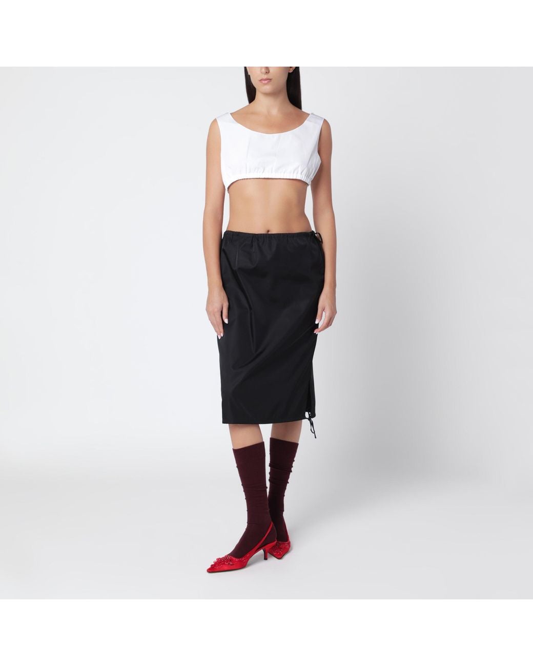 Prada Black Cotton Poplin Top