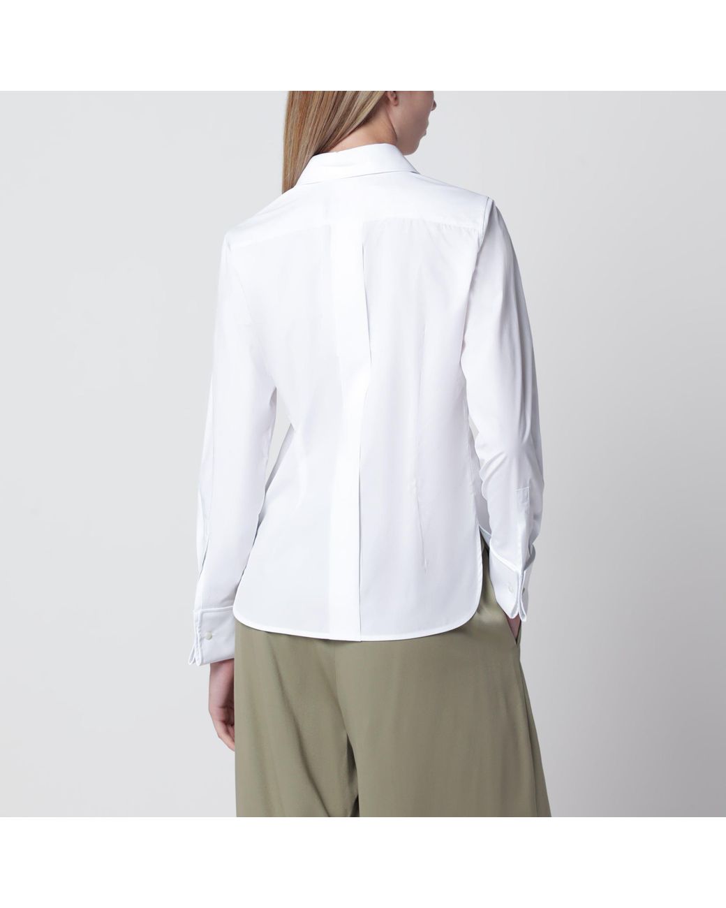 Max Mara White Cotton Shirt With Logo