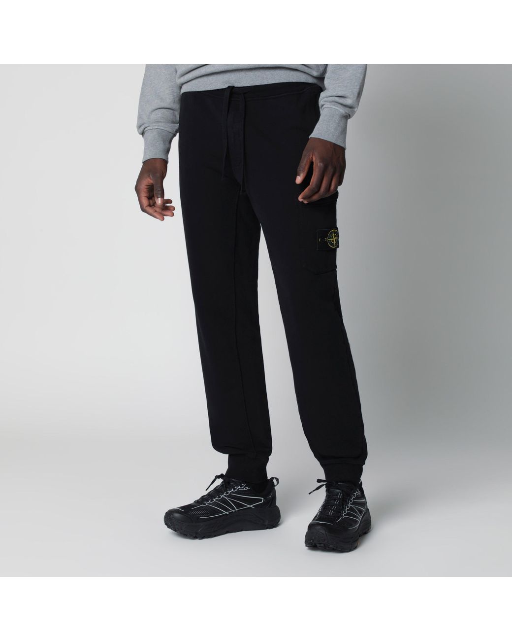 Stone Island Black Cotton Jogging Trousers for men