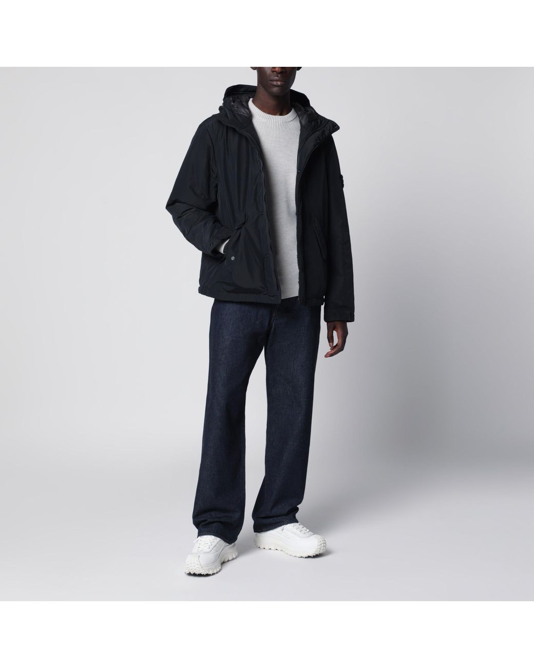 Stone Island Blue Padded Zip-Up Jacket for men