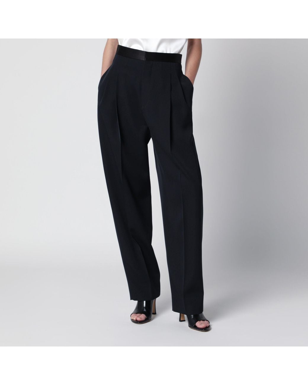 Bottega Veneta Blue Midnight Wool Trousers