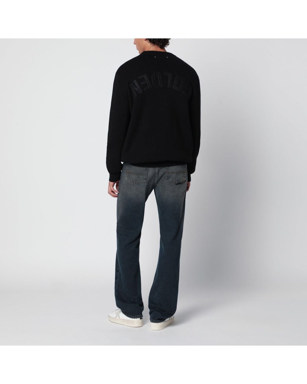 Golden Goose Deluxe Brand Black Golden Cotton Crewneck Sweater for men