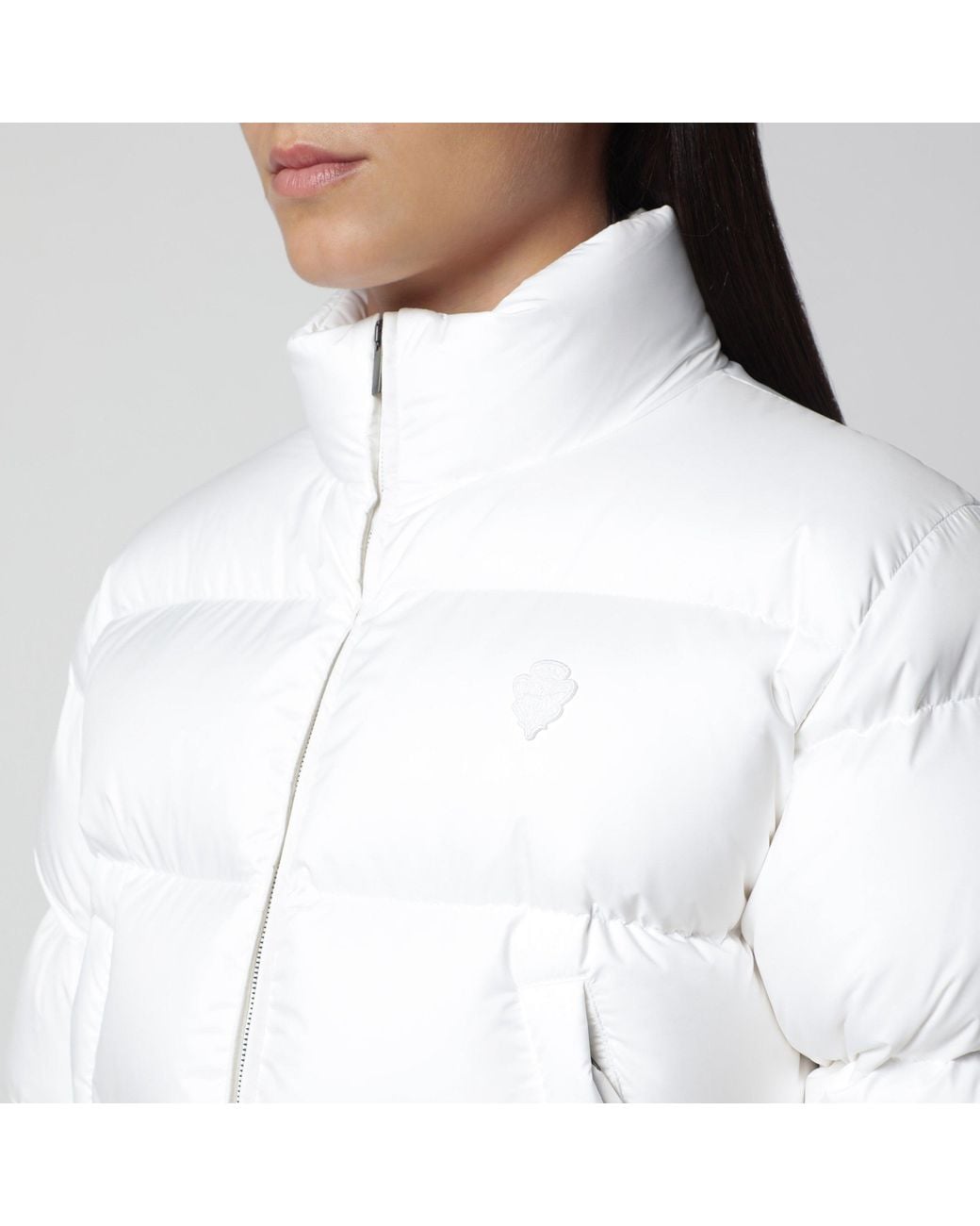 Gucci White Cropped Padded Zip-Up Down Jacket