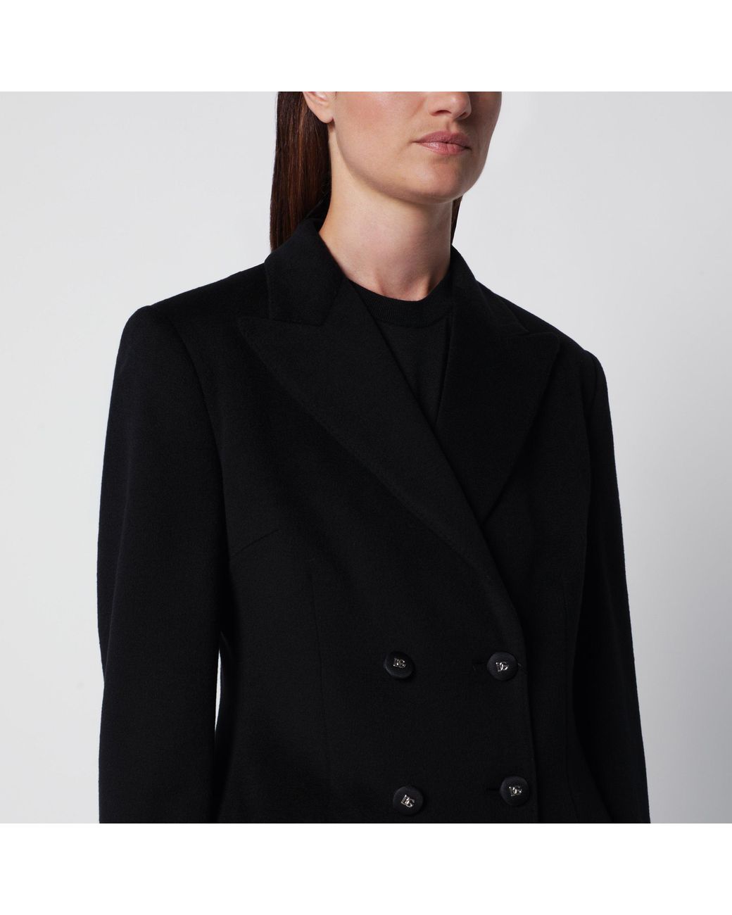 Dolce & Gabbana Black Double-Breasted Coat