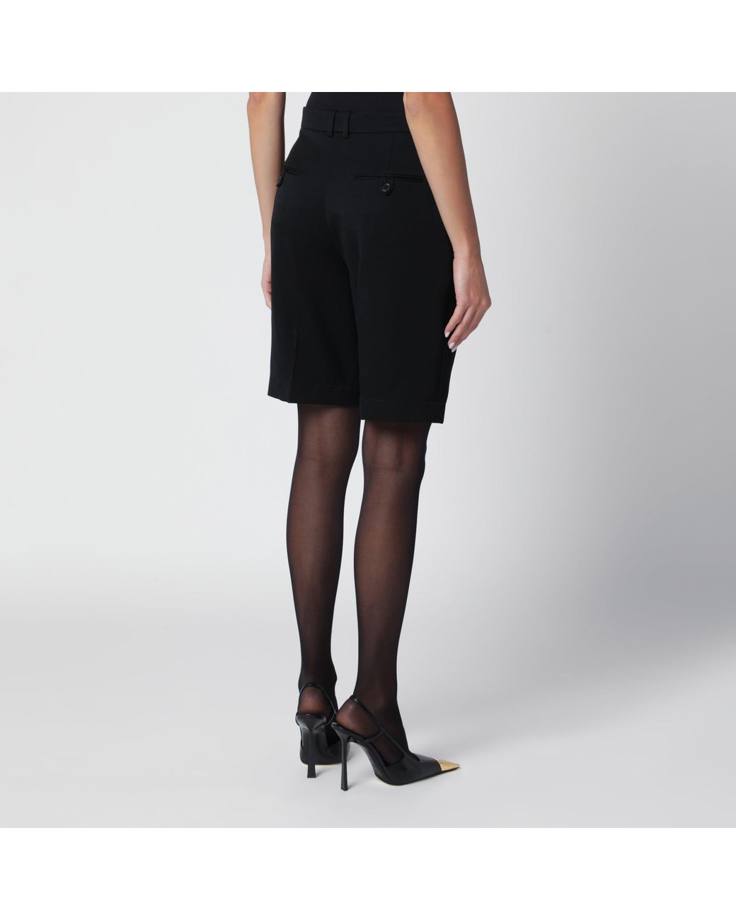 Saint Laurent Black Tailored Wool Bermuda Shorts