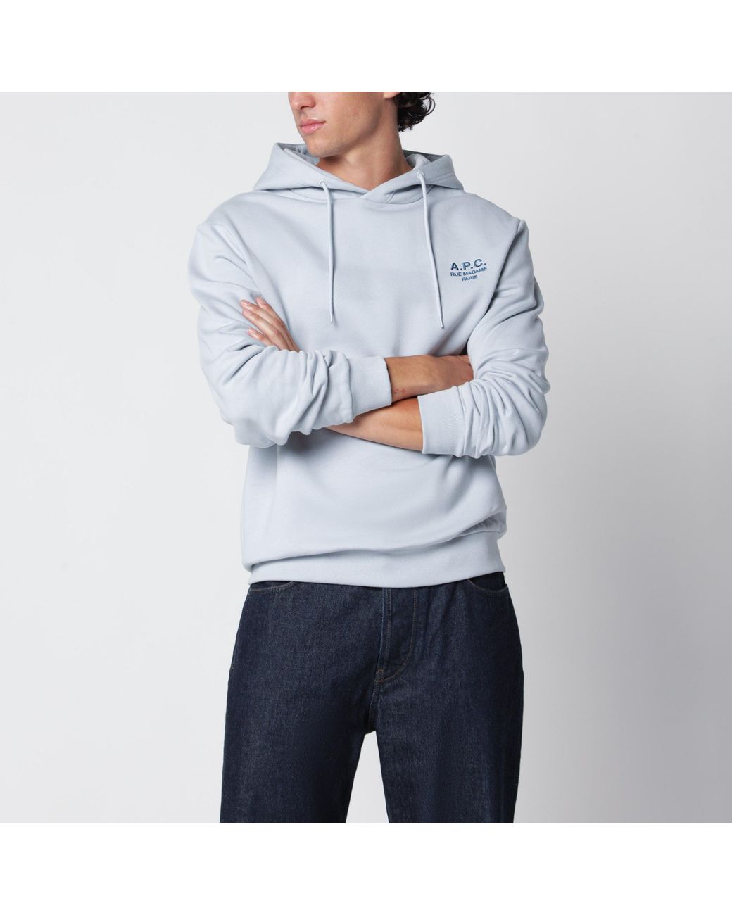 A.P.C. Gray Cotton Hoodie for men