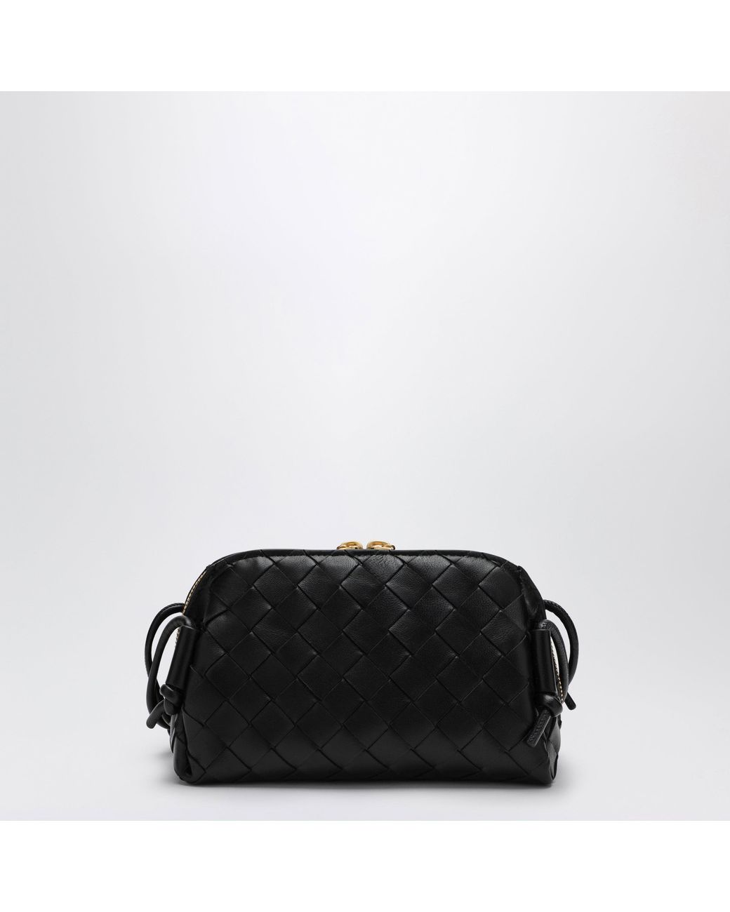 Bottega Veneta Black Plaited Concert Clutch Bag