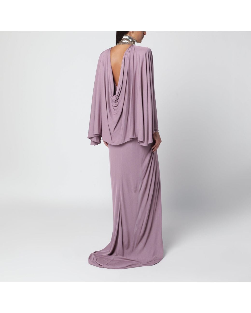 Valentino Purple Mauve Draped Long Dress