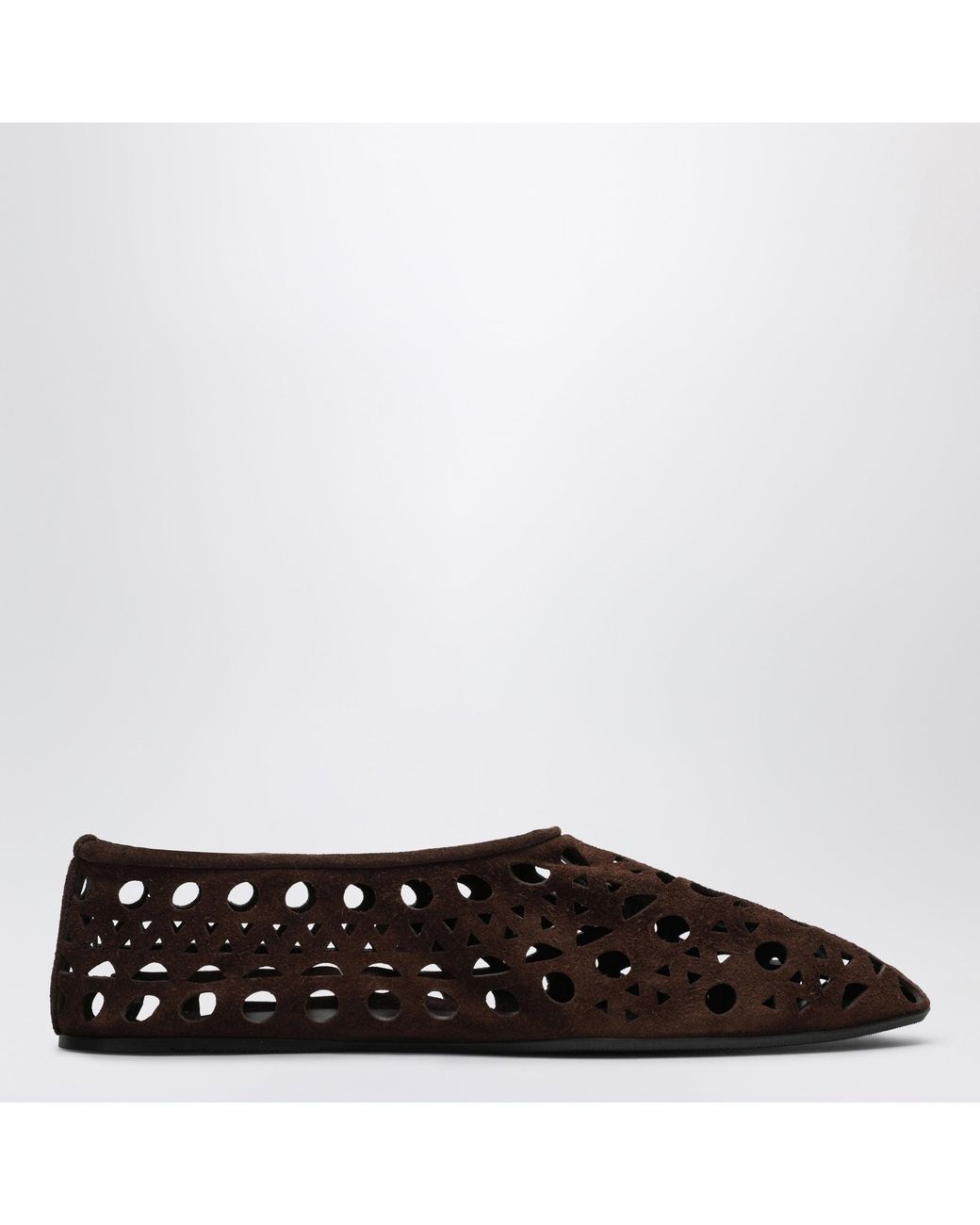 Alaïa Black Perforated Suede Vienne Slippers