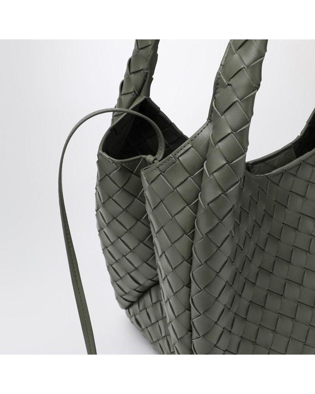 Bottega Veneta Gray Campana Tasche Mittelgroß