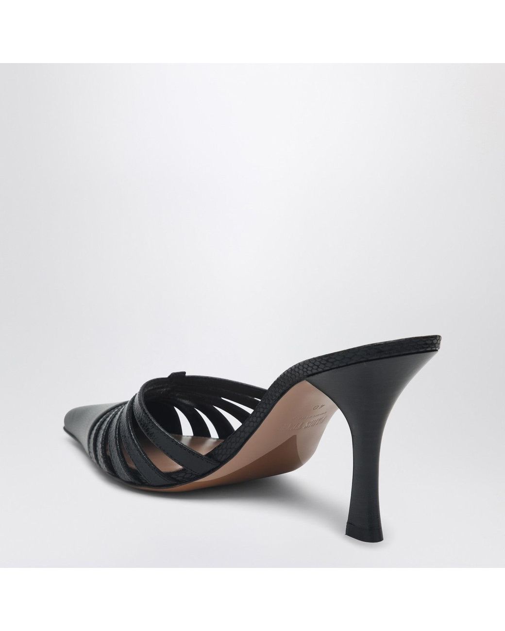 Paris Texas Black Leather Mule Nadia