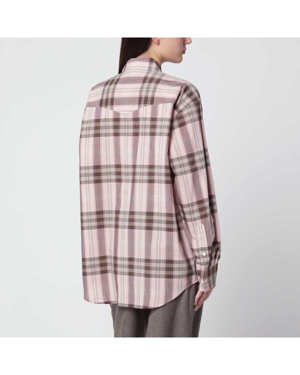 Auralee Pink Check Shirt