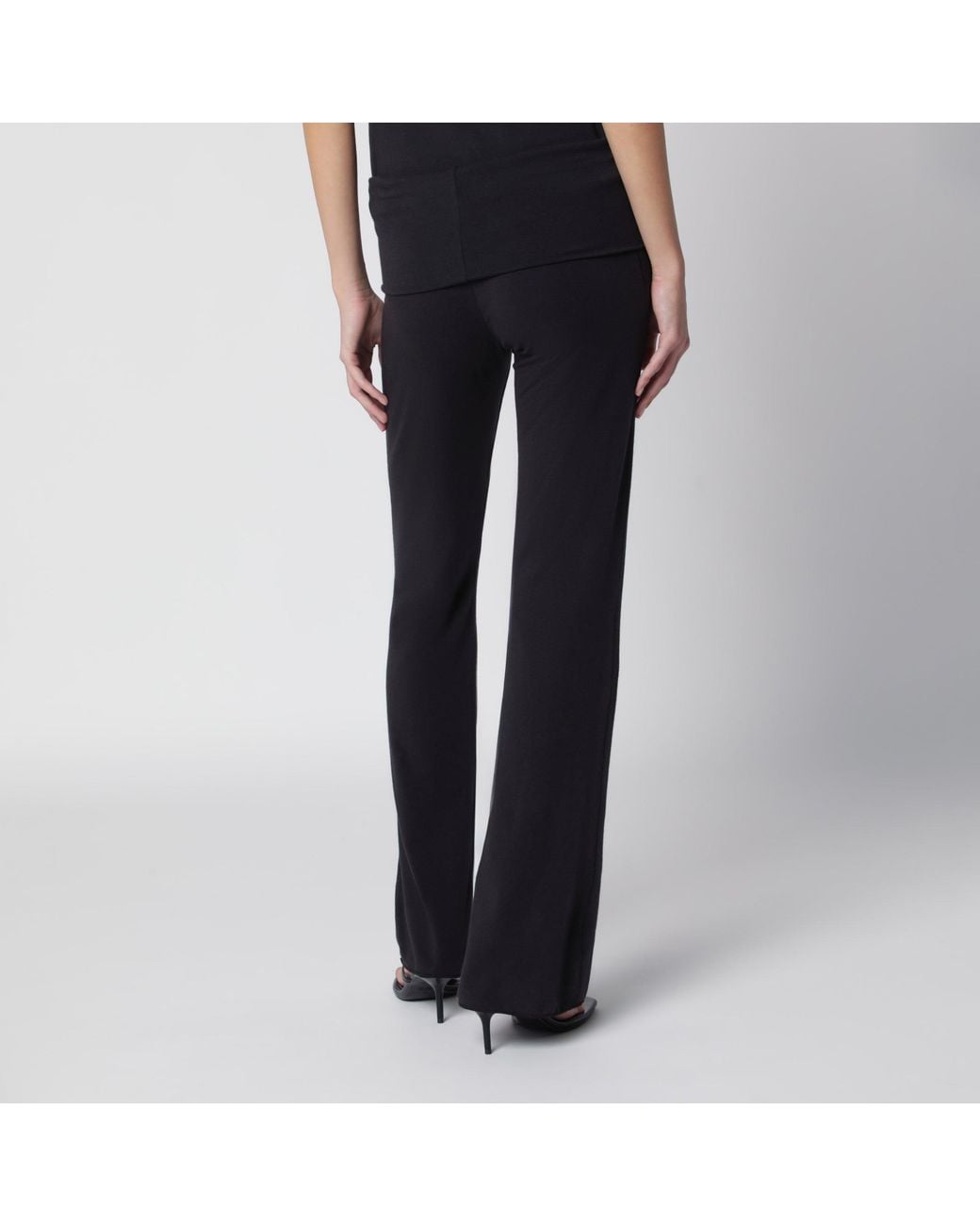 Skims Blue Dark Jogging Trousers With Fold-Over Waistband