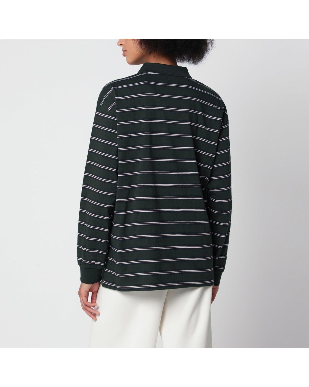 DUNST Green Striped Forest Cotton Jersey T-Shirt