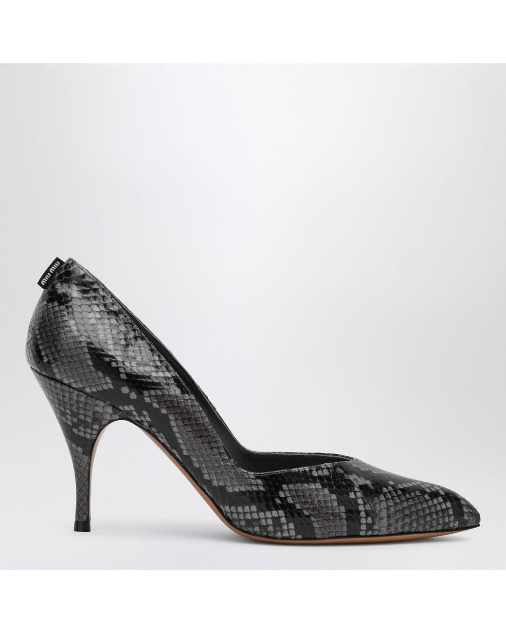 Miu Miu Black Ardesia Pumps Aus Ayers-Leder Mit Python-Print