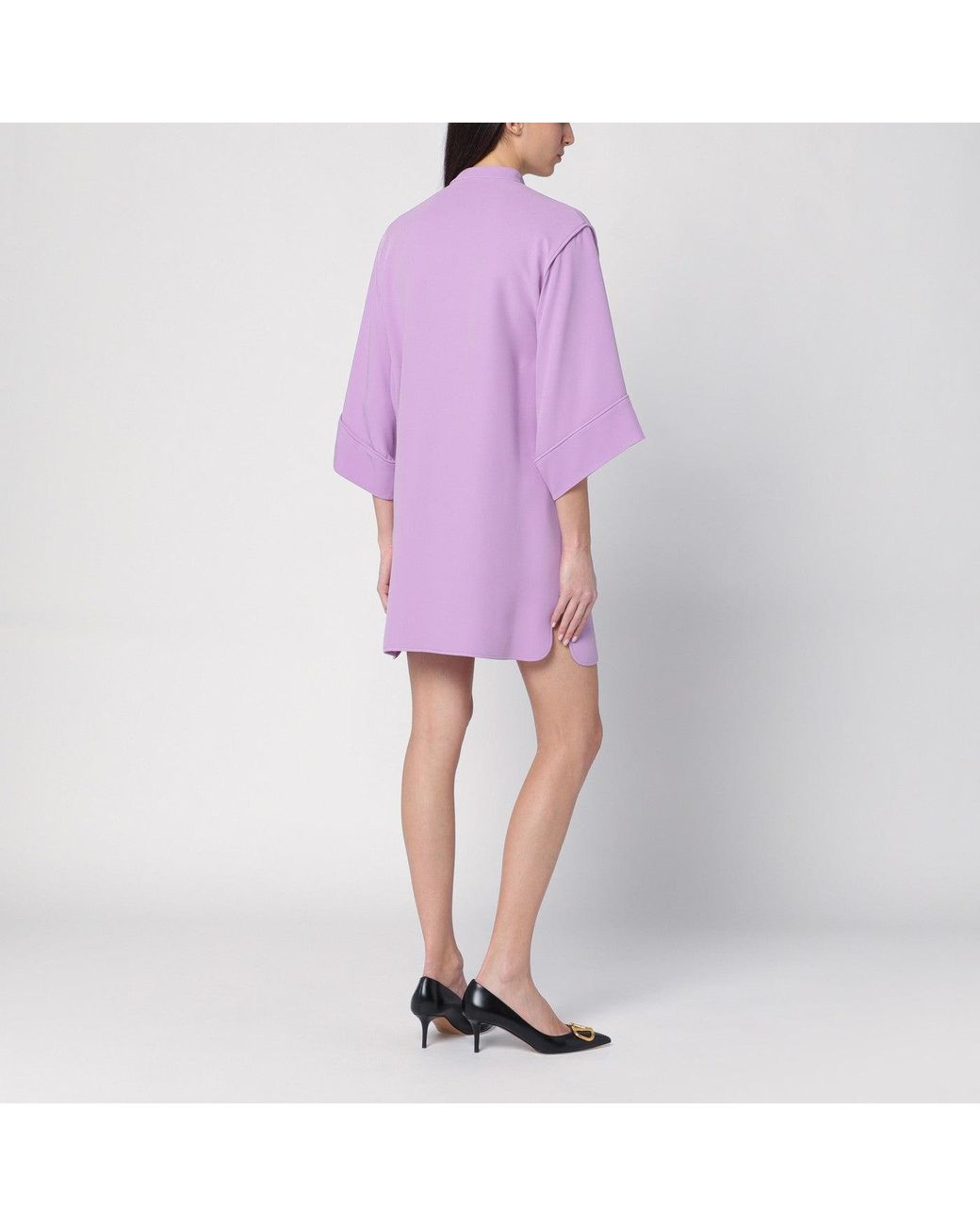 Valentino Purple Lilac Silk Mini Dress