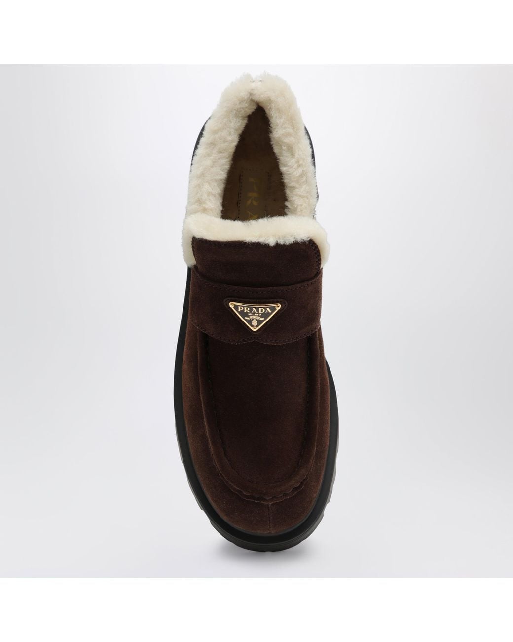 Prada Brown Dark Suede Moccasins