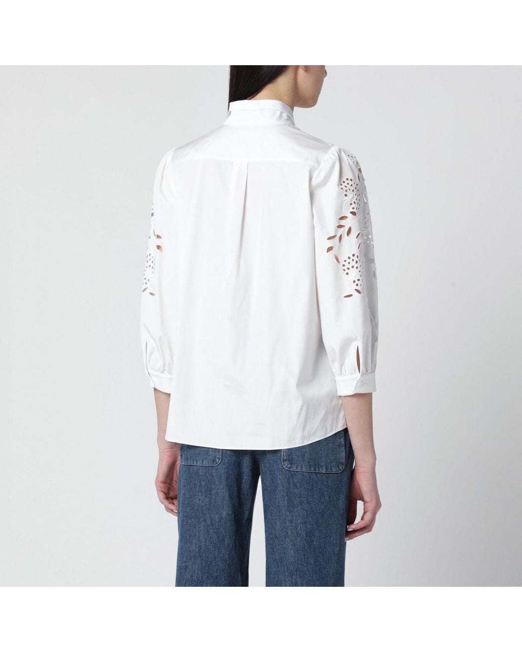 Valentino White Shirt With Sangallo Embroidery