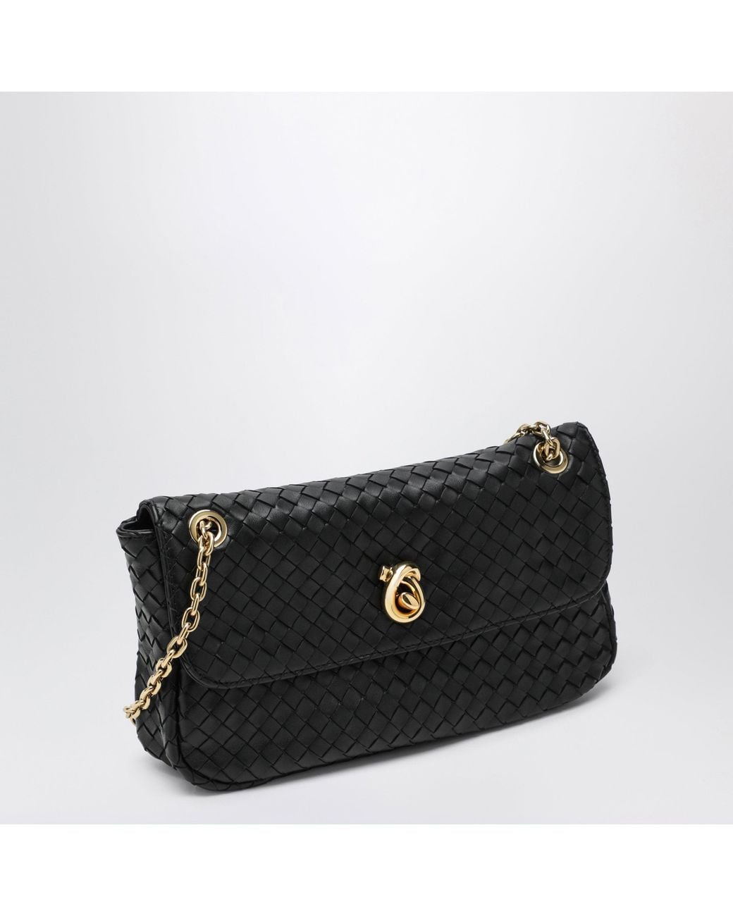 Bottega Veneta Black Intrecciato Madison Shoulder Bag