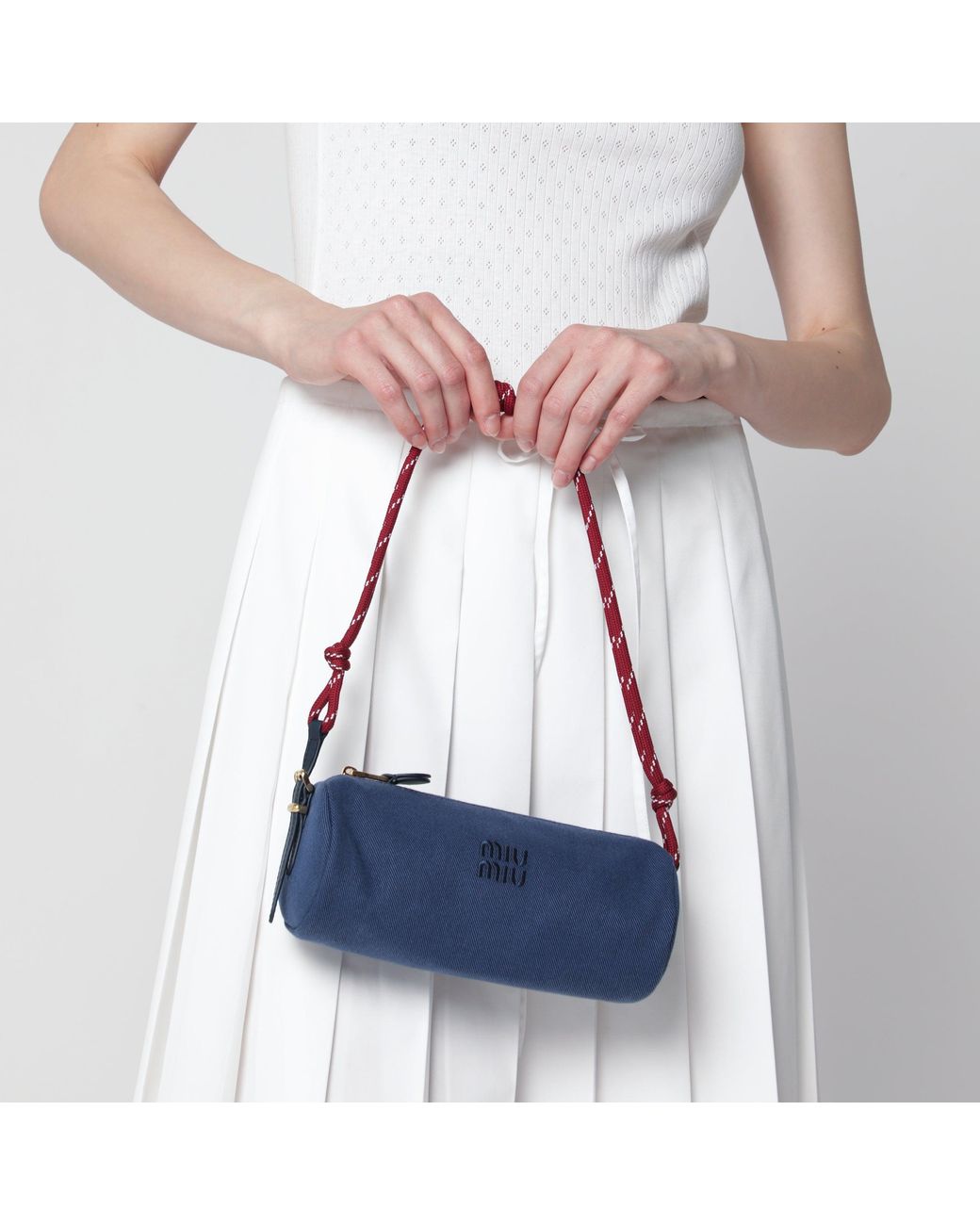 Miu Miu Purple Cotton Gabardine Pouch