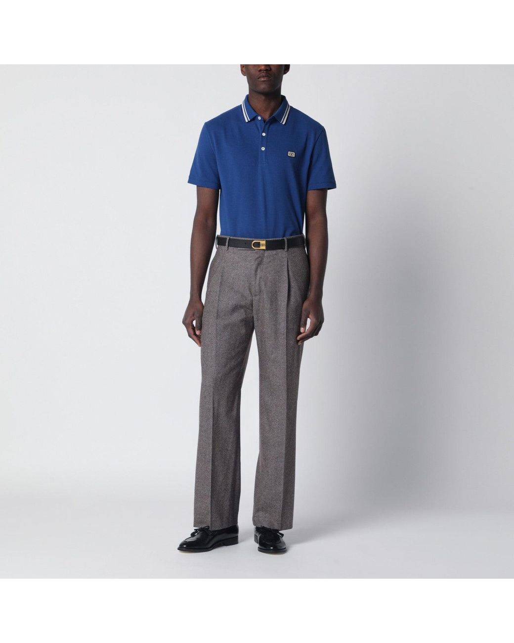 Valentino Blue Polo Shirt With Vlogo Patch for men