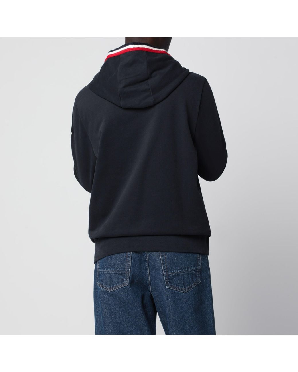 Moncler Blue Hooded Sweatshirt for men