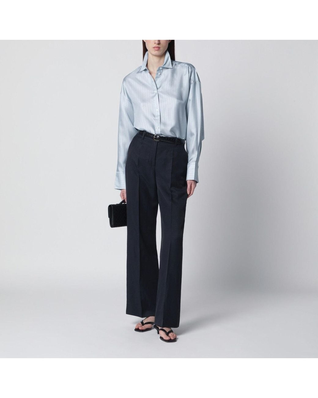 P.A.R.O.S.H. Blue Viscose Trousers