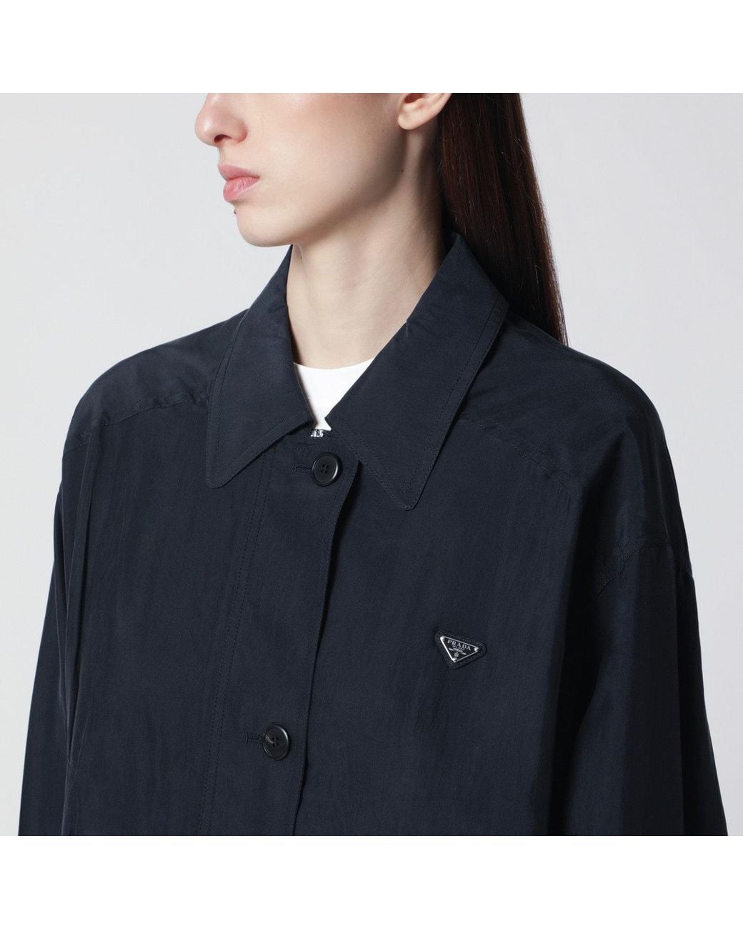 Prada Blue Silk Blouson