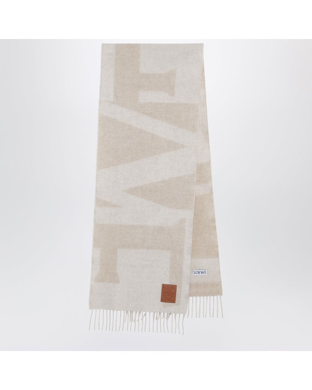 Loewe Natural Logo Jacquard Cashmere Scarf