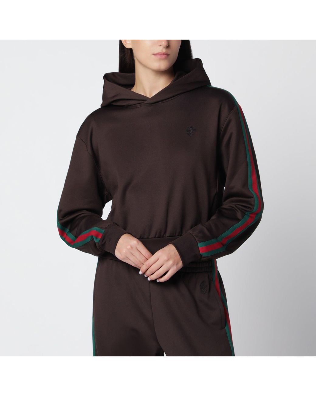 Gucci Black Deep Chocolate Cropped Sweatshirt