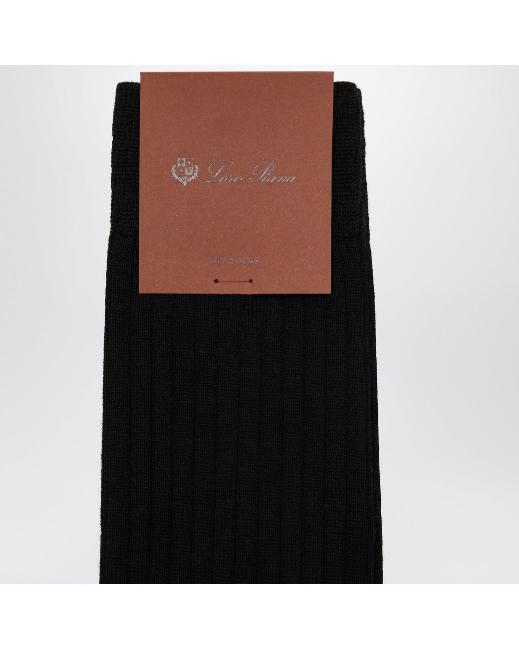 Loro Piana Black Sottile Ribbed Cashmere Blend Socks for men