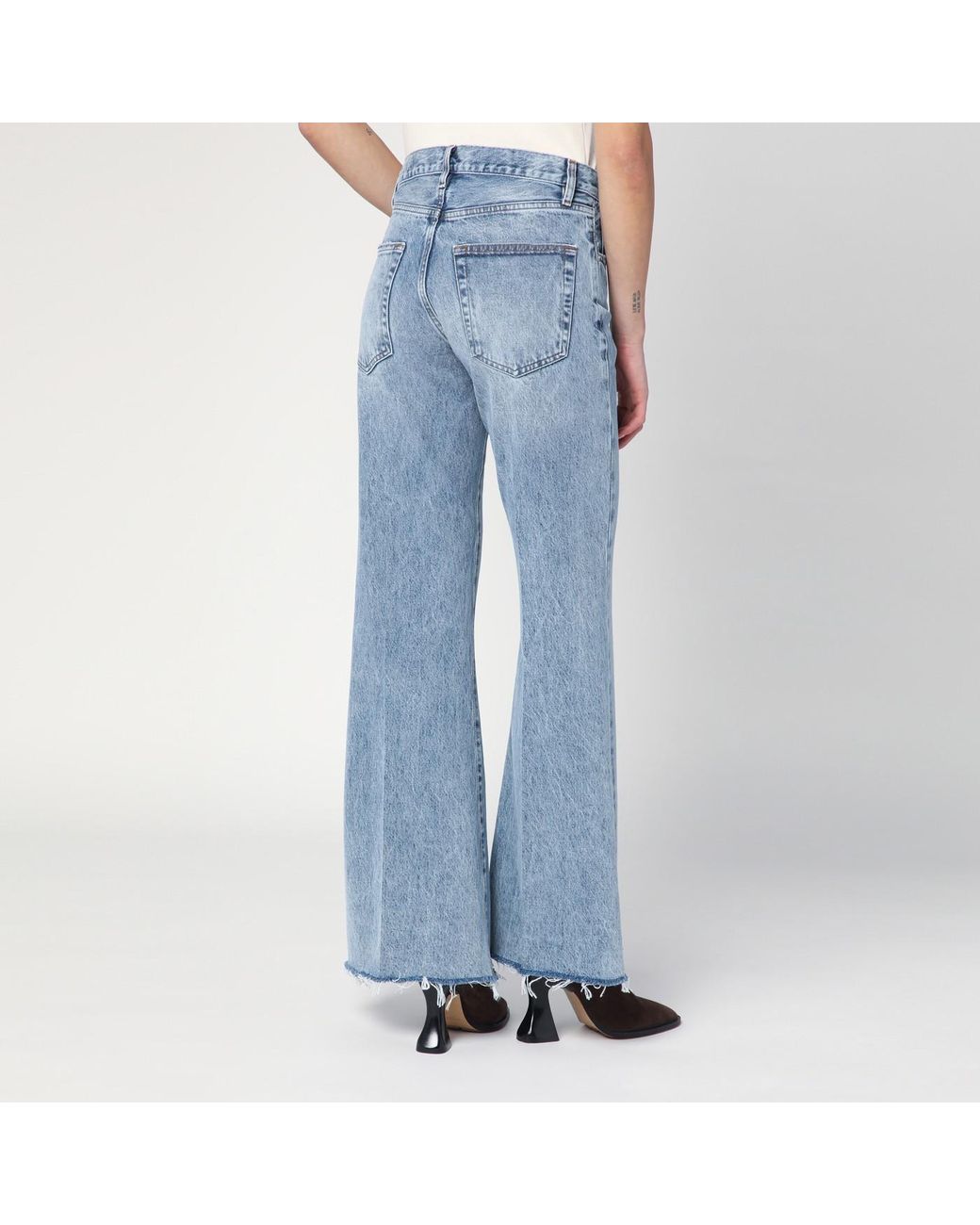 ボトムスその他 Frame Wide-leg The Lax jeans with washed effect FRAME Wide-leg The Lax Jeans With Washed Effect in Blue | Lyst
