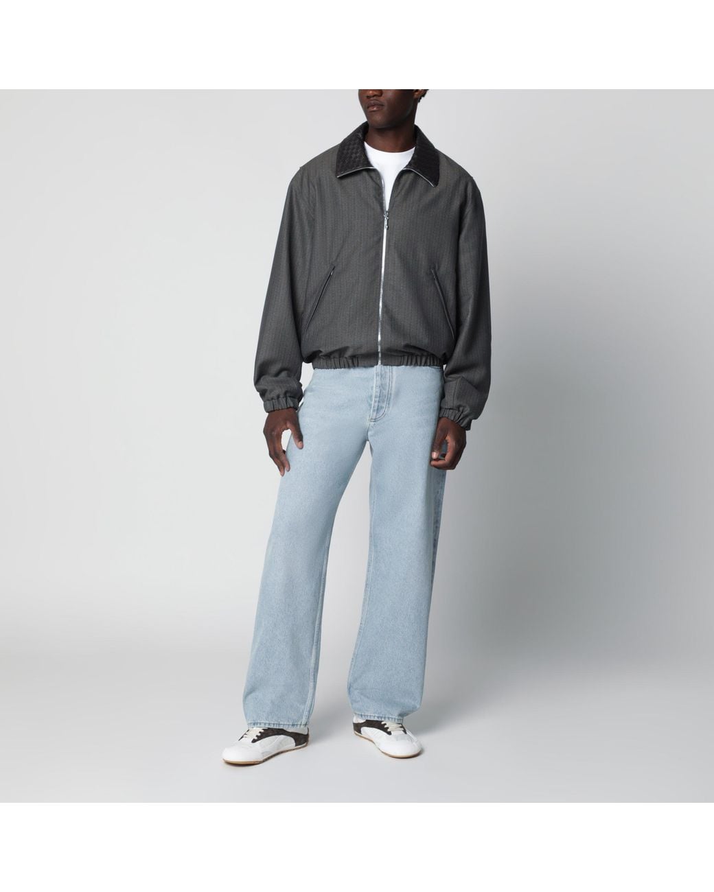 Bottega Veneta Black Striped Wool And Mohair Jacket for men