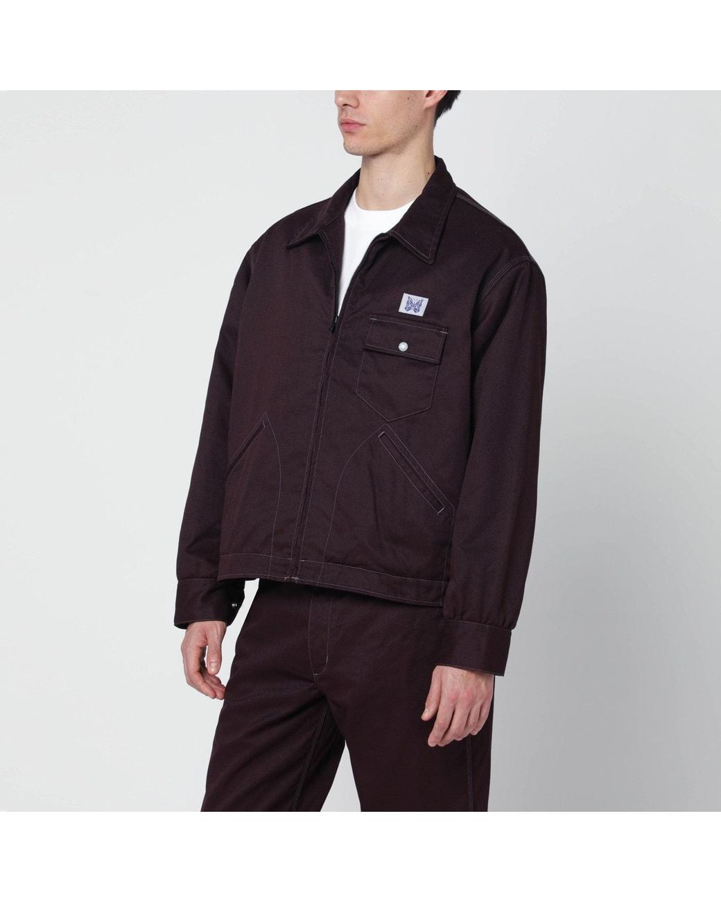 Needles Blue Zip Shirt Jacket for men