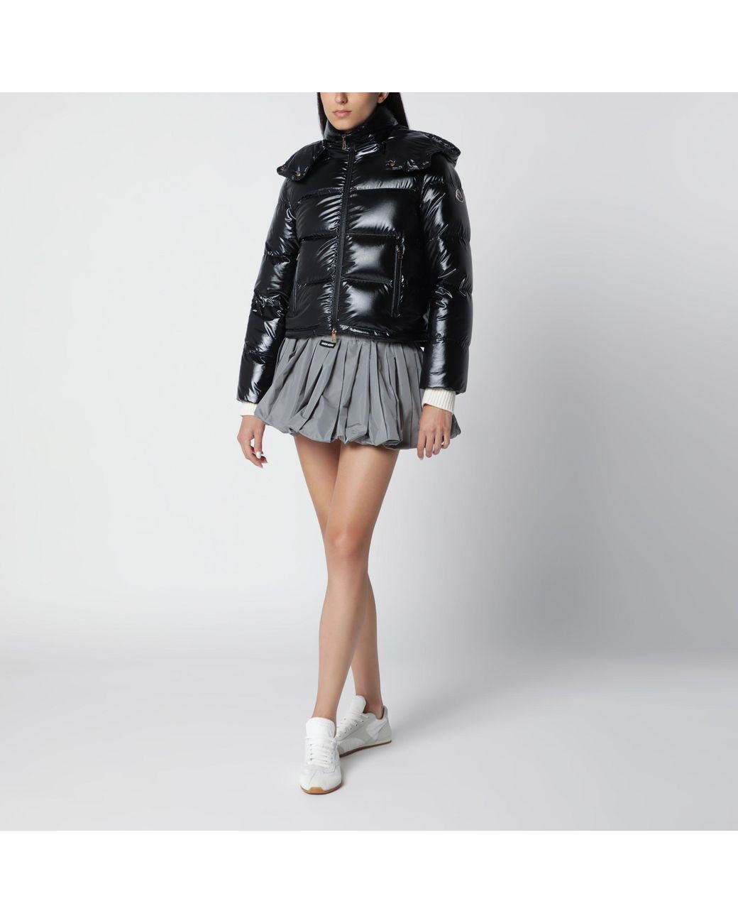 Moncler Black Niveole Cropped Down Jacket
