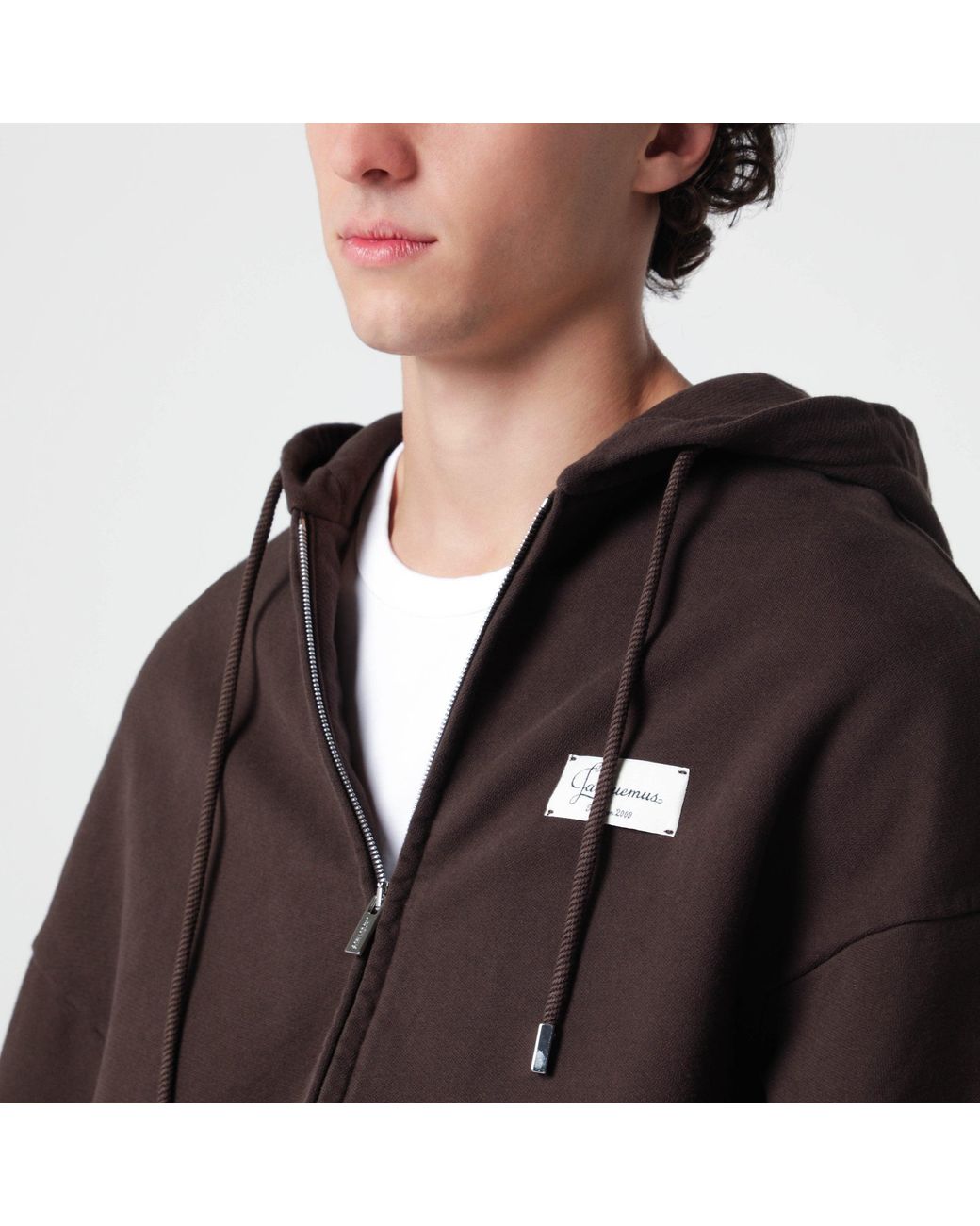Jacquemus Brown Corso Dark Cotton Hoodie for men