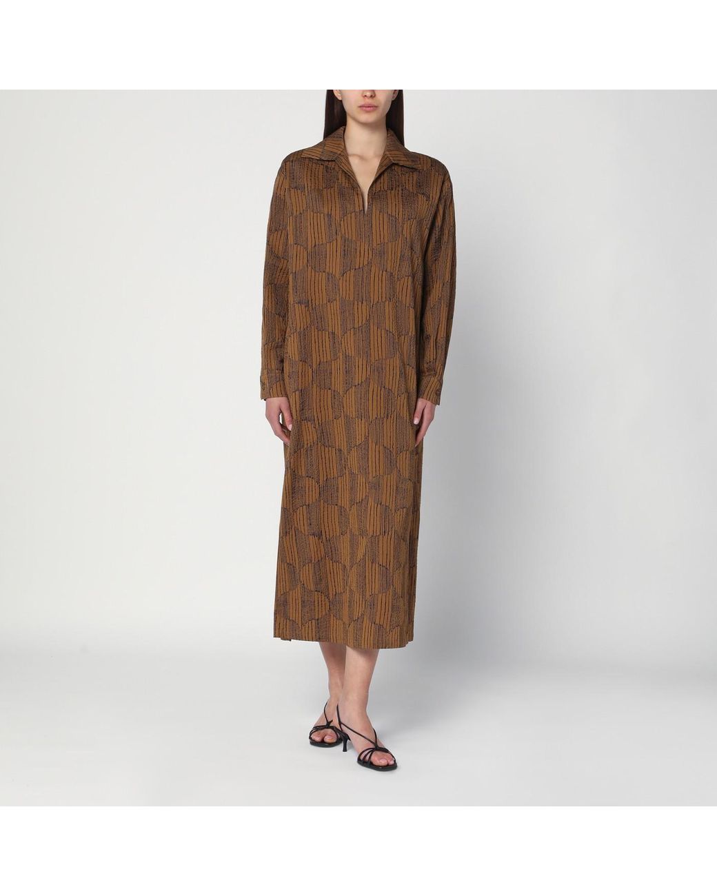 【送料&関税込】Max Mara luxgi Brown Cotton Dress Max Mara Luxgi Maxi Dress | Brown | FARFETCH