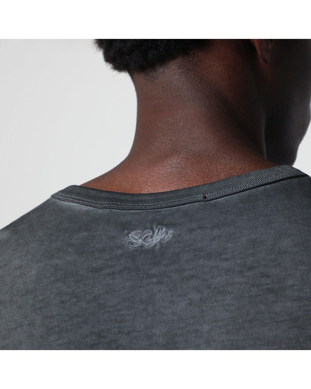 Séfr Black Washed-Effect Mauro Organic Cotton T-Shirt for men