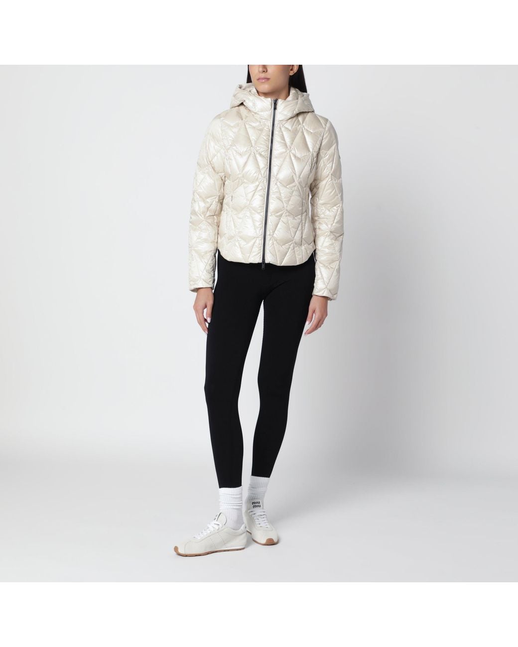 Moose Knuckles White Iceberg Alabaster Quilted Down Jacket