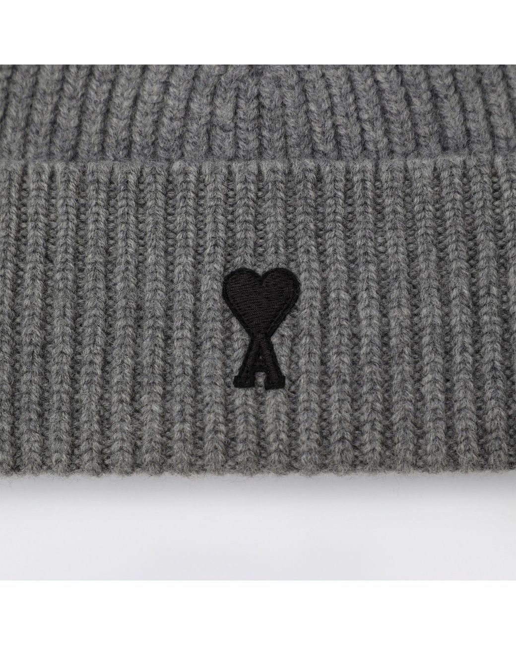 AMI Gray Ami De Coeur Beanie for men
