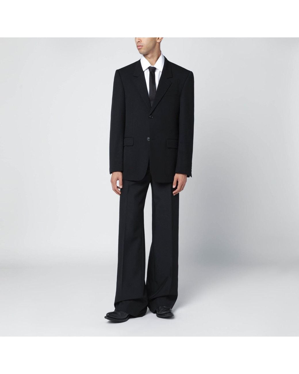 Balenciaga Black Single-Breasted Wool Jacket for men