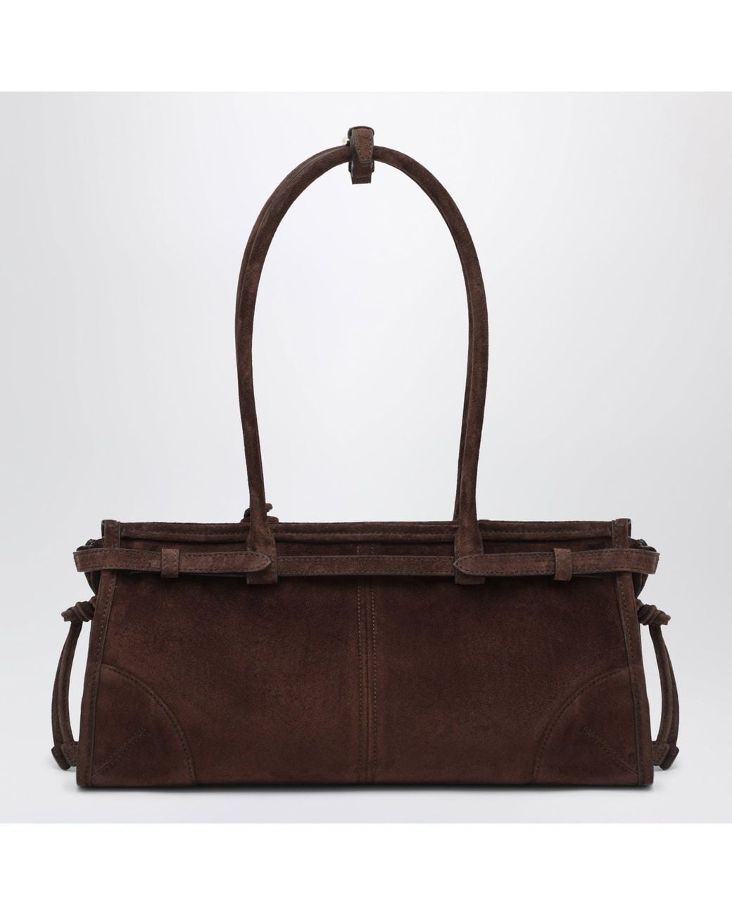 Prada Brown Bonnie Medium Suede Leather Handbag
