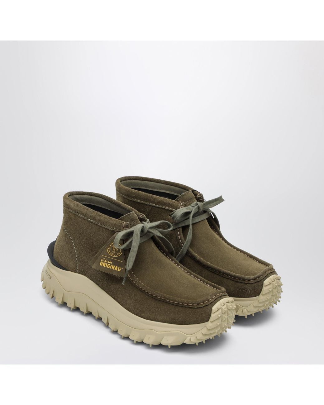 Moncler Green Trailgrip Wallabee Gtx Suede Boots for men