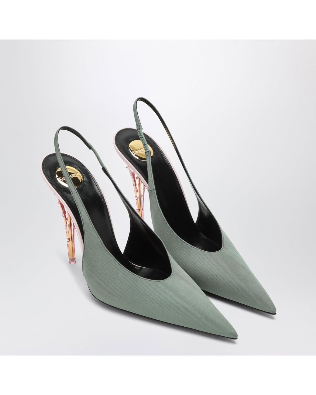Saint Laurent Metallic Loredana Slingback Pumps